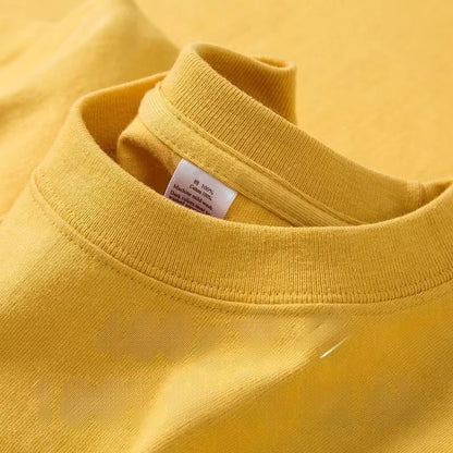 Heavyweight Pure Cotton Short Sleeve T-Shirt Tianqing Color Summer Loose Fit Unisex Basic Sle Comfortable Breathable Casual...