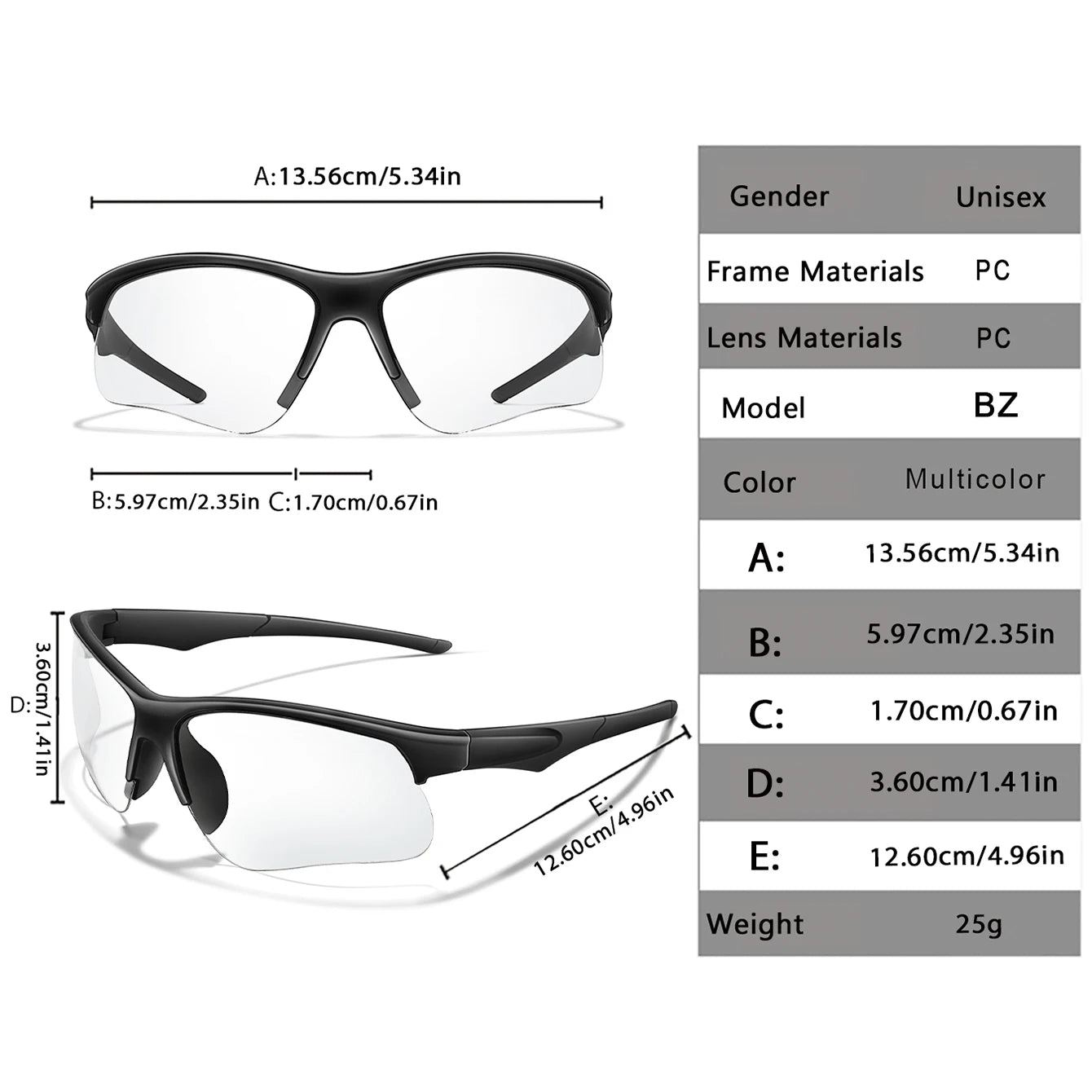 Trendy Style Photochromic Sunglasses For Men Women Outdoor Mtb Bicycle Cycling Runnging Eyewear Sports Bike Windproof Goggles