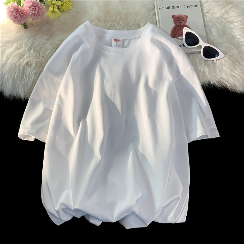 LEGIBLE Summer short sleeve T-Shirt  Women Tee Shirt  Loose Solid Basic T Shirt Women Casual O-neck Hipster Tshirt Top