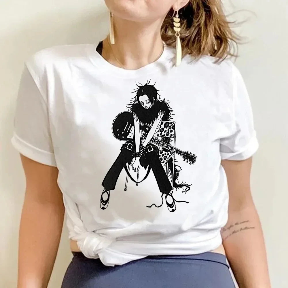 NANA Japanese Anime T-shirt Cartoon Print Unisex Tops Black Stones Streetwear Sweatshirt Men Women Tees Female Streetwear