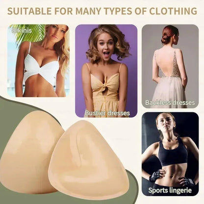 New Thick Double Sided Sticky Bra Inserts Push Up Enhancers for Women's Swimsuits Bikinis