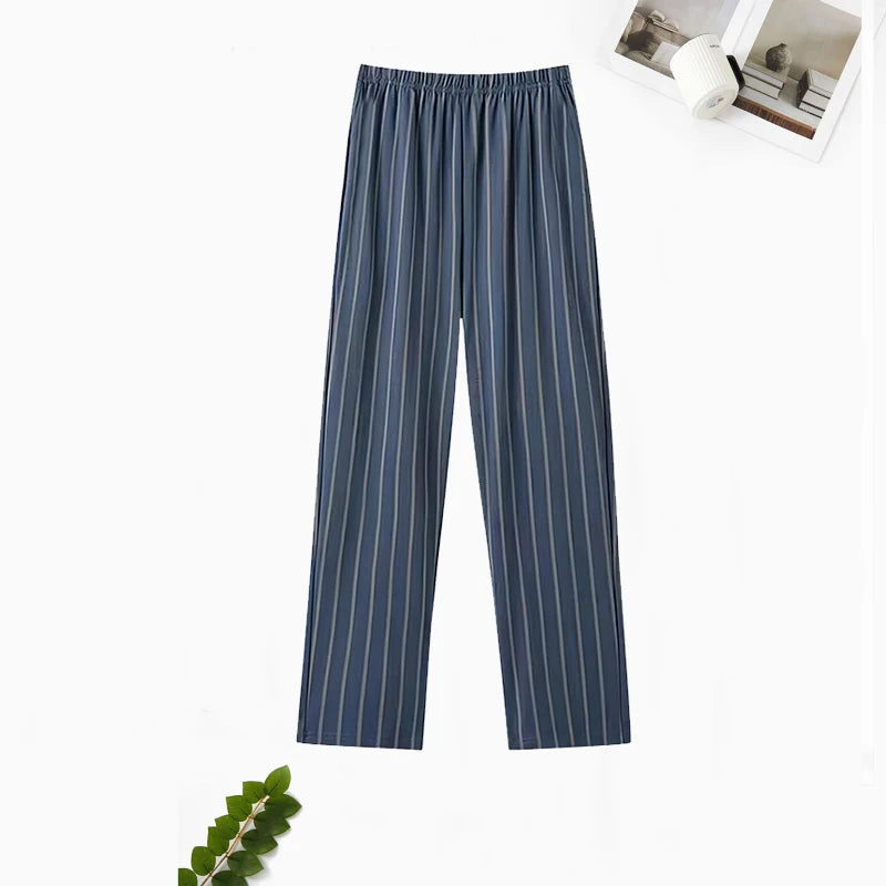 Extra Large Size Stylish Pajama Pants for Men, Spring and Autumn, Plus Size, Oversized, Casual Long Pants, Thin Style, Home Wear Pants