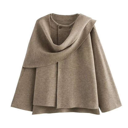 MUJER Plush Winter Coats for Women Asymmetric Scarf Demi-season Jacket for Women Parkas Long Sleeve Padded Coat Woman Jacket