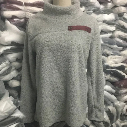 Women Autumn Winter Warm Velet Turtleneck Pullover Sweater Fashion Zipper Super Soft Long Sleeved Tops Female Solid Loose Cloths