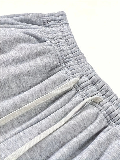 Men's heavy breathable sports jogging pants elastic drawstring waist loose straight casual trousers thick men's sweater pants