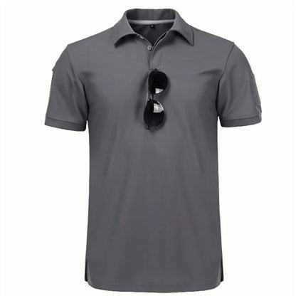 Men's Summer Quick Dry Short Sleeve Tactical T-shirt Sport Short Sleeve Breathable Workwear Running Hiking Casual Short Sleeve