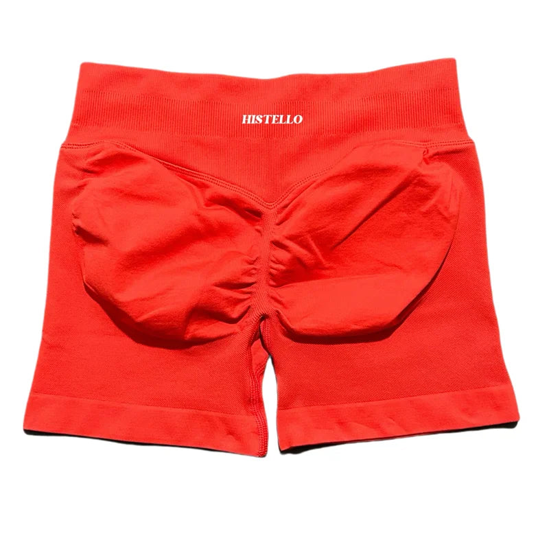 HISTELLO Sports Shorts Low Waist Seamless Scrunch Stretch Women Breathable Elastic Fitness Running Gym Yoga Workout Leggings