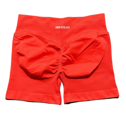 HISTELLO Sports Shorts Low Waist Seamless Scrunch Stretch Women Breathable Elastic Fitness Running Gym Yoga Workout Leggings