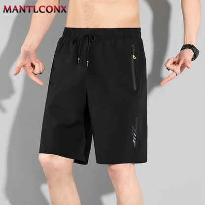Summer Loose Sports Shorts Board Shorts Outdoor Running Jogging Gym Fitness Casual Short Pants Men Quick Dry Bottom Black M-4XL