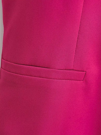 Women Fashion V Neck Sleeveless Pockets Short Vest Jacket Office Lady Single Breasted Casual Slim WaistCoat Tops CT2208