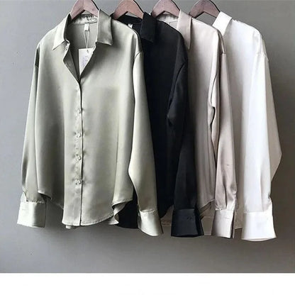 A white shirt for women's autumn and winter, with a unique design sense, is a versatile, retro, Hong Kong-style, elegant, long-s