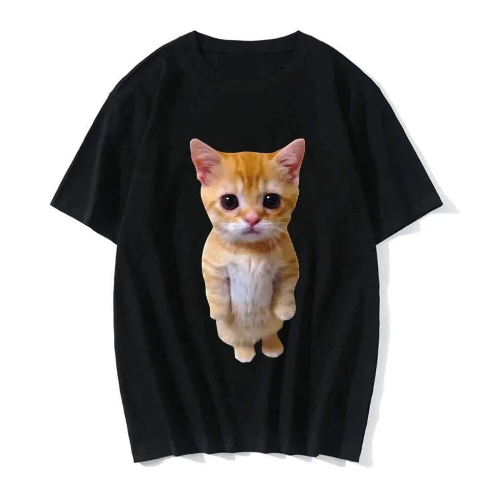 Clearance_Funny Cat 3D Print Women Casual T-Shirt Women Men Summer Harajuku T Shirts Girl Boy Casual Fashion Clothes_Continuous