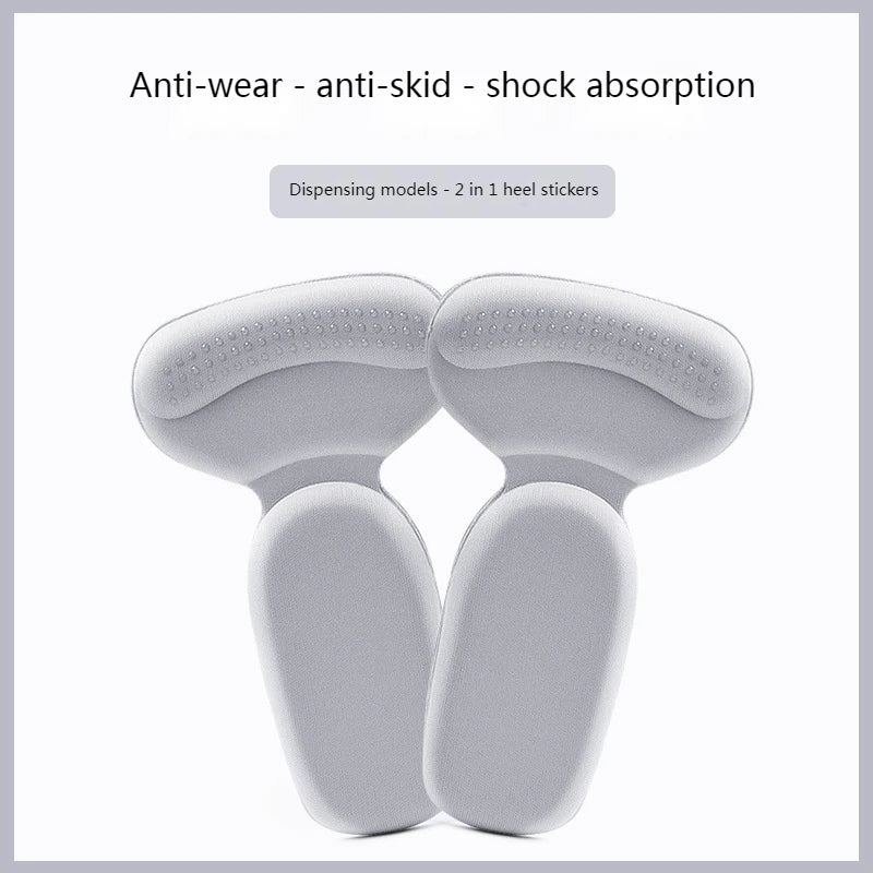T Shape Sponge Heel Stickers Shoe Cushion Heel Protector for Shoes High Heels Inserts Heel Pads Shoe Adjuster Women Half Insoles