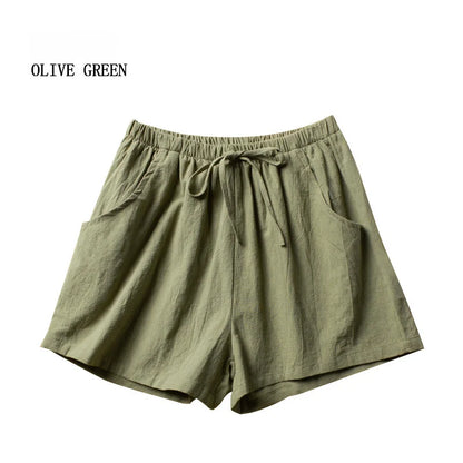 ITOOLIN Casual Linen Shorts Women Gym Workout Shorts Short Pants High Waisted Black Ladies Short Femme Women Shorts Sport Femme