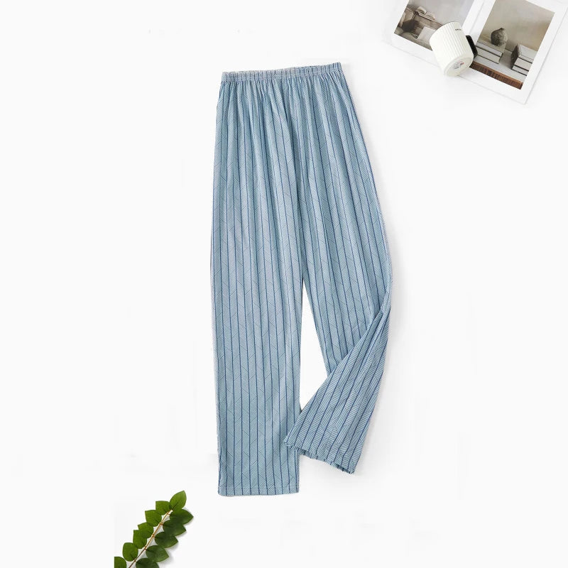 Extra Large Size Stylish Pajama Pants for Men, Spring and Autumn, Plus Size, Oversized, Casual Long Pants, Thin Style, Home Wear Pants
