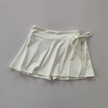Sports Yoga Skirt Badminton Tennis Skirt Pants Half-body Quick Drying Pocket Skirt Side Split Strap Pants For Outwear