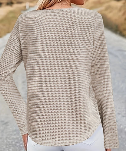 Elegant Casual Woman T-Shirt Fashion Loose T-Shirt Woman Temperament Long sleeve T-Shirt Holiday Weekend