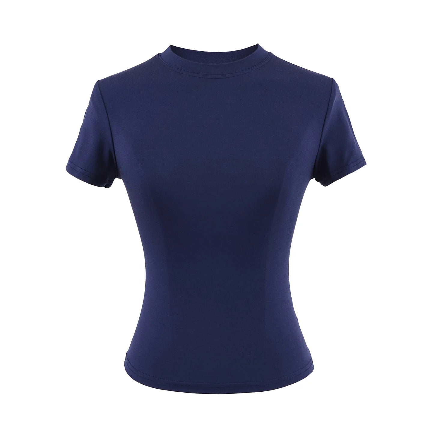2024 New High Quality Casual T shirt Sexy Slim Short Sleeves Fashion Trend Solid Women Clothing y2k Tops