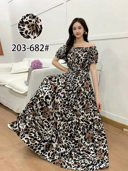 Long Maxi Dress Women Clothing Spring Summer Bohemian Holiday Beach Korean Style Floral Vintage Slim Vestidos Robe Dresses Boho