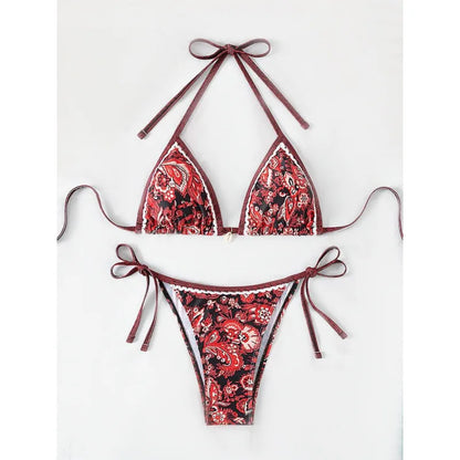 2026 New Halter String Triangle Two Piece Bikini Women Swimwear Female Swimsuit Bathers Bathing Swimming Suit Beachwear Summer