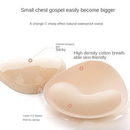 3D Thicken Chest Pads Bikini Set Push Up Padded Swimsuit Women Swimwear Silicone Thicker Breathable Sponge Bra Pad Nipple Cover