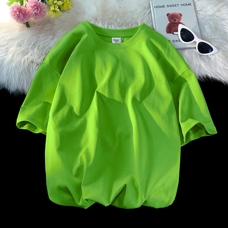 LEGIBLE Summer short sleeve T-Shirt  Women Tee Shirt  Loose Solid Basic T Shirt Women Casual O-neck Hipster Tshirt Top