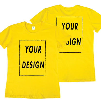 UE Size Custom Team T-shirt for Women, Add Your Own Design in Front and Back, Print and Text, High-quality T-shirt for Men