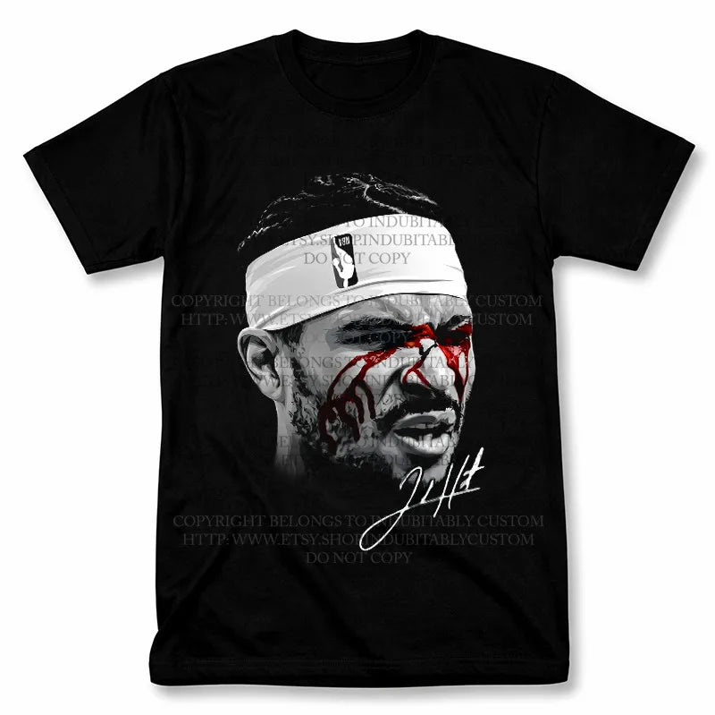 Bloody Face Knicks Fan Tee Vintage Basketball Style Casual Shirt