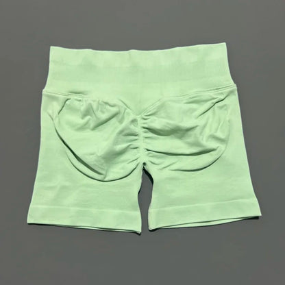 HISTELLO Sports Shorts 4.5" Women Yoga Shorts Seamless Low Waist Scrunch Bum Gym Leggings Workout Stretch Fitness Sports Shorts