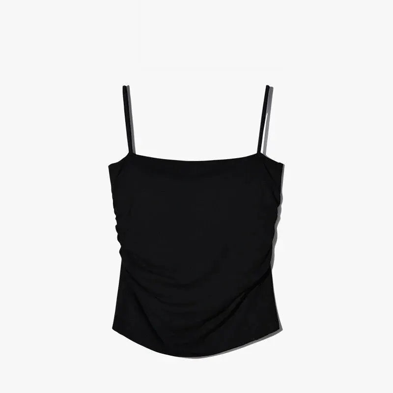 New Summer Simple Cotton Sling Camisole Women Girls Crop Top Sleeveless Shirt Lady Bra Tops Straps Skinny Camisole Base Best Top