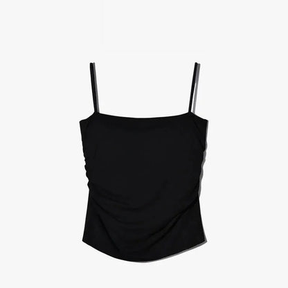 New Summer Simple Cotton Sling Camisole Women Girls Crop Top Sleeveless Shirt Lady Bra Tops Straps Skinny Camisole Base Best Top