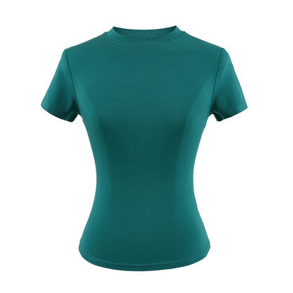2024 New High Quality Casual T shirt Sexy Slim Short Sleeves Fashion Trend Solid Women Clothing y2k Tops