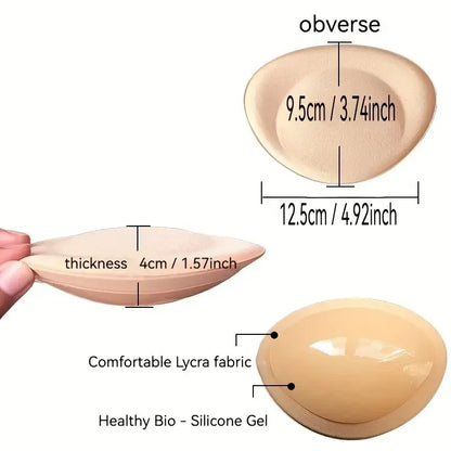 Self-Adhesive Bra Pads (2-Pack) – Thickened, Invisible, for Swimwear & Push-Up Bras