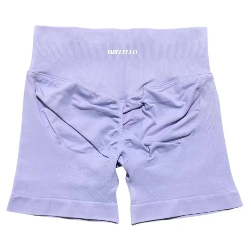 HISTELLO Sports Shorts Low Waist Seamless Scrunch Stretch Women Breathable Elastic Fitness Running Gym Yoga Workout Leggings