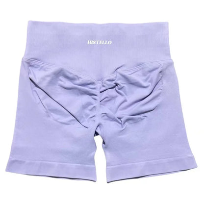 HISTELLO Sports Shorts Low Waist Seamless Scrunch Stretch Women Breathable Elastic Fitness Running Gym Yoga Workout Leggings