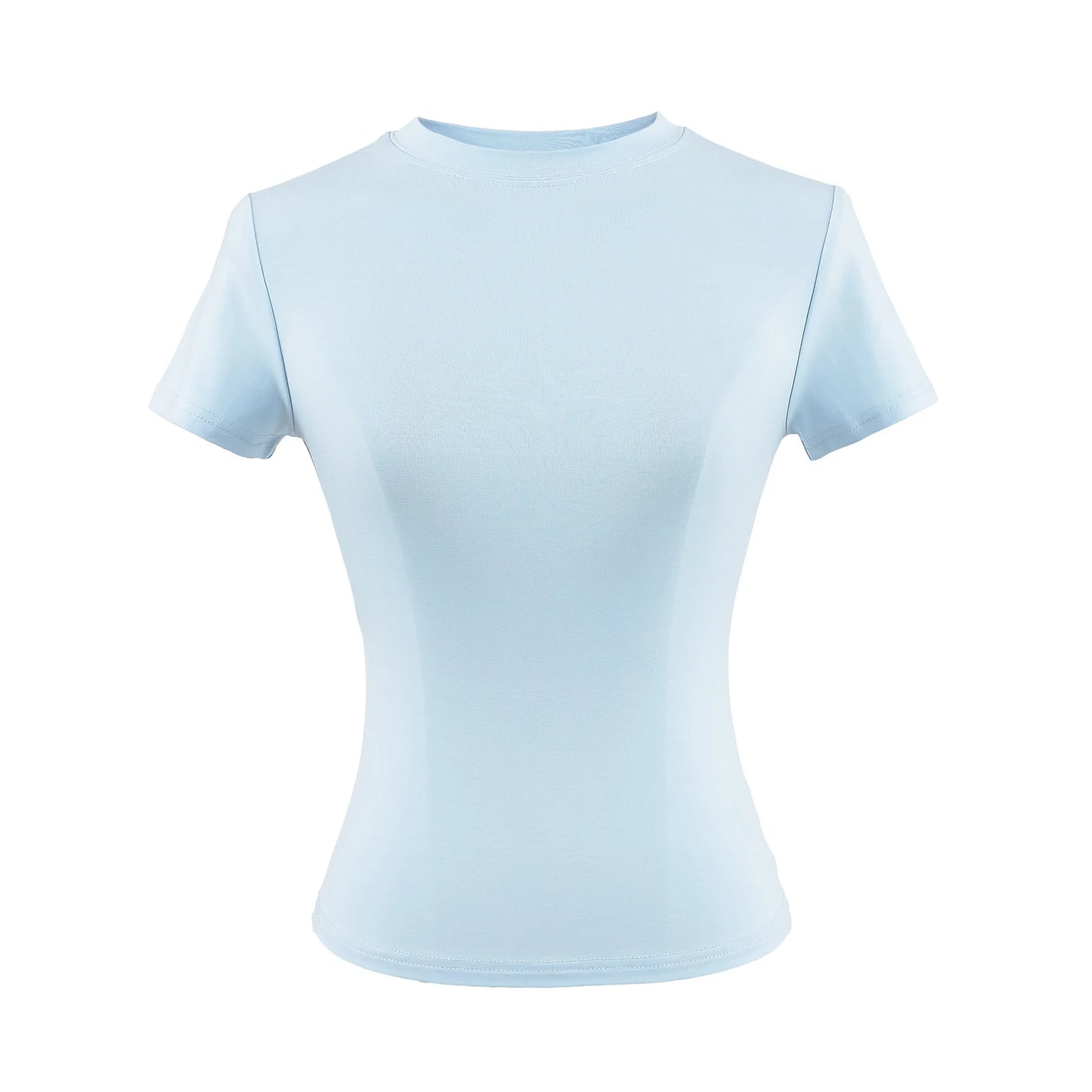 2024 New High Quality Casual T shirt Sexy Slim Short Sleeves Fashion Trend Solid Women Clothing y2k Tops