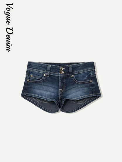 Summer Sexy Woman Denim Mini Pants Slim Low Waist Pockets Straight Short Jeans 2026 New Fashion High Street Women's Trousers
