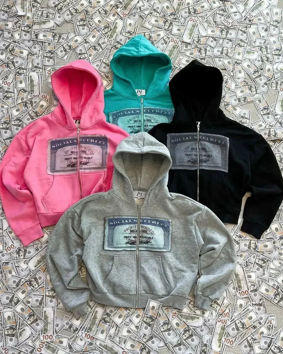 Hip-hop retro autumn casual zipper hoodie personalized pattern print Harajuku street style men's and women's sweatshirt y2k