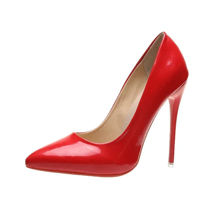 2024 Women Shoes Red High Heels Sexy Pointed Toe 12cm Pumps Wedding Dress Shoes Nude Black Color Red Rubber Bottom High Heels
