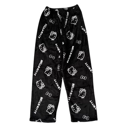 2026 New Hello Kitty Pajamas Pants Anime Women's Pajama Pants Cartoon Couple Home Sleepwear Trousers Leisure Home Clothing