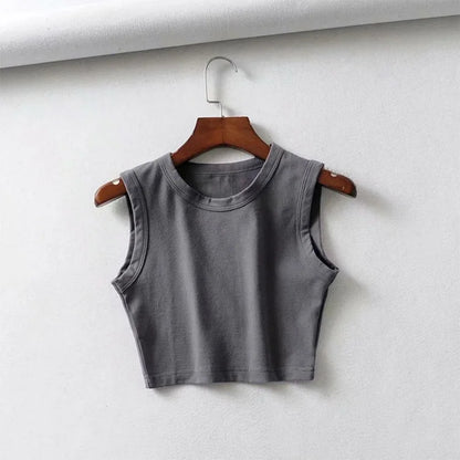 summer vintage white crop tops women biker black punk sexy tank top korean streetwear cropped sleeveless top feminino