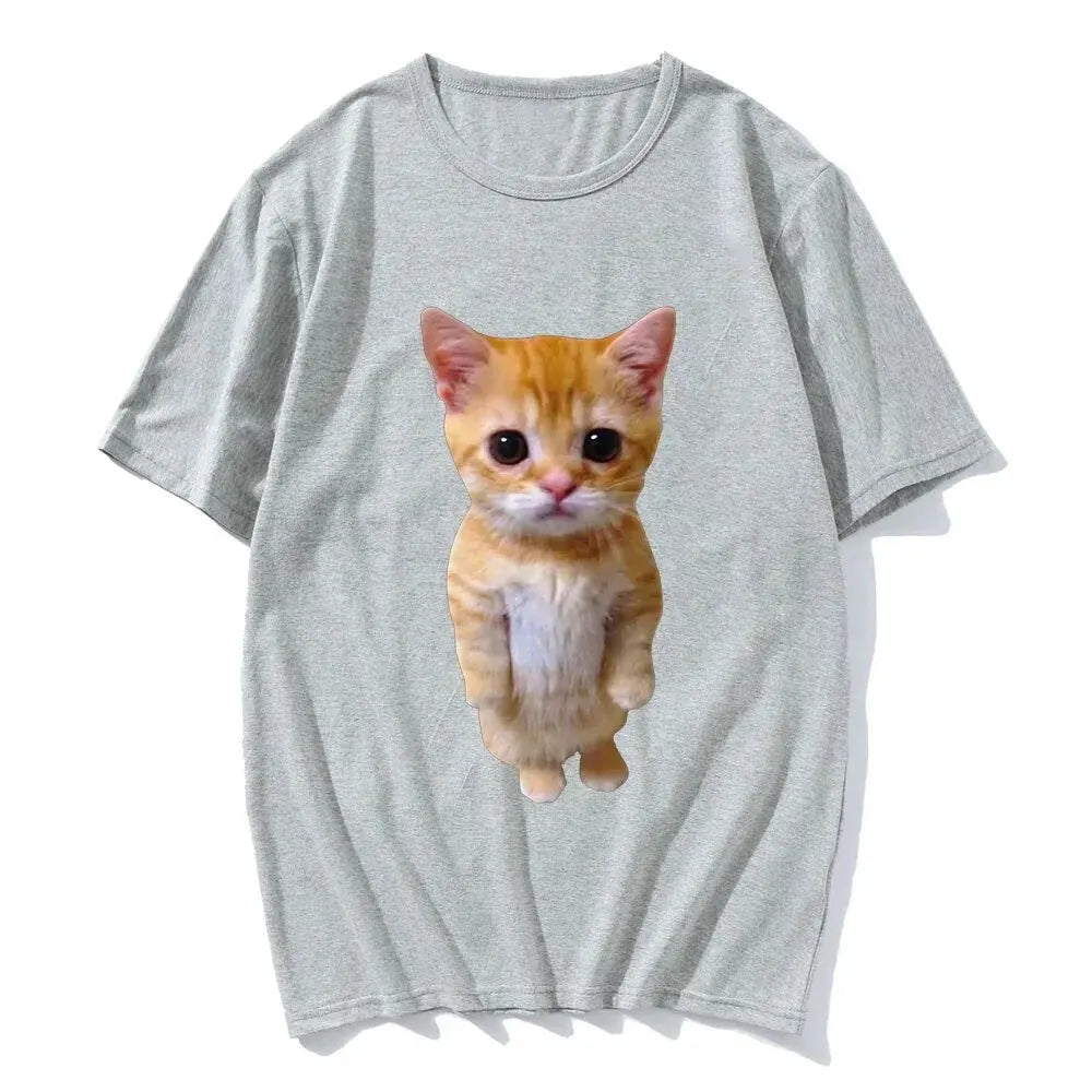 Clearance_Funny Cat 3D Print Women Casual T-Shirt Women Men Summer Harajuku T Shirts Girl Boy Casual Fashion Clothes_Continuous