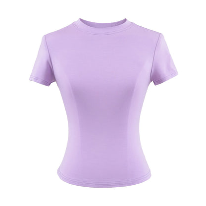 2024 New High Quality Casual T shirt Sexy Slim Short Sleeves Fashion Trend Solid Women Clothing y2k Tops