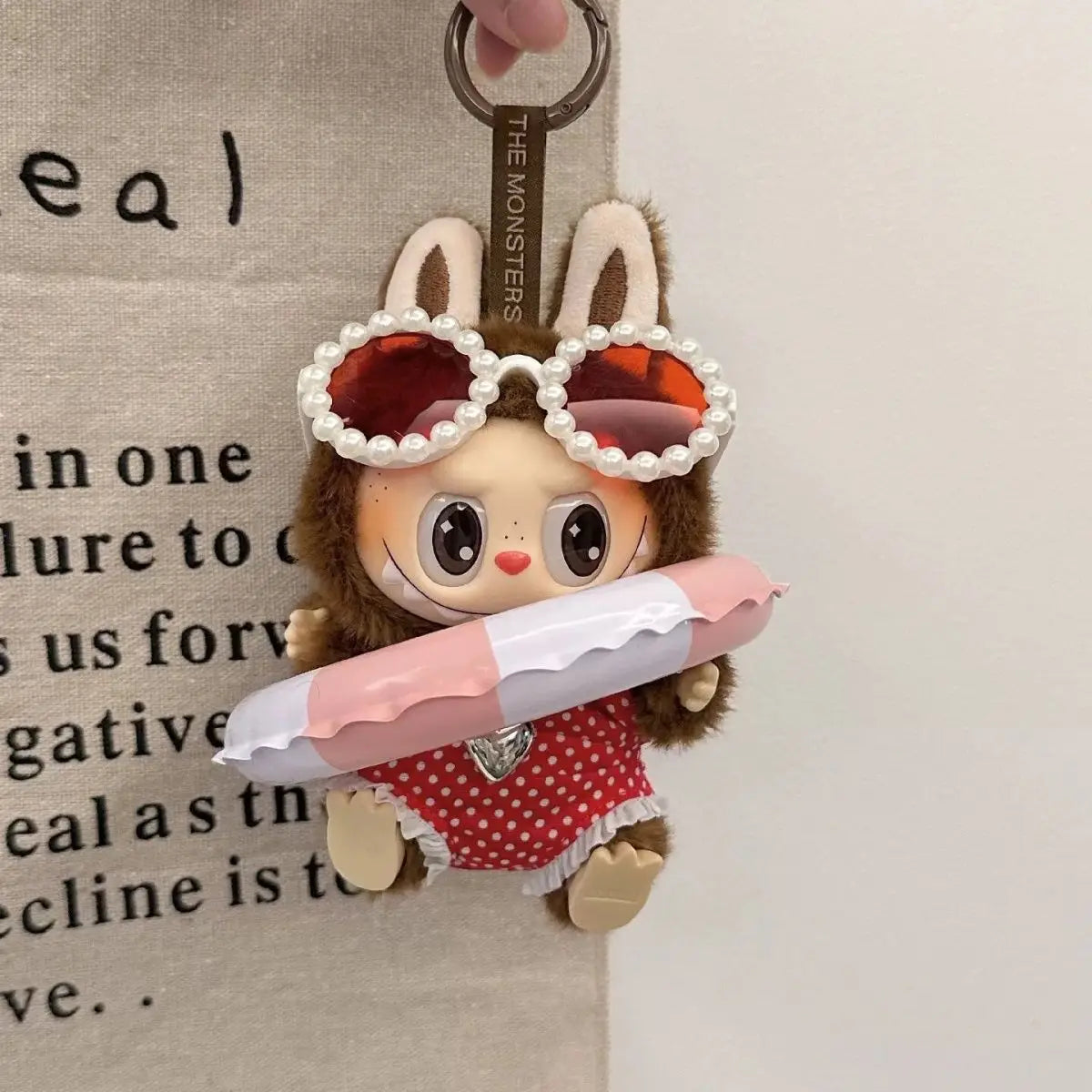 Doll'S Clothes Outfit Accessories For Ropa Labubu 10cm cotton doll BJD Swimsuit glasses beach diving surfboard straw bag