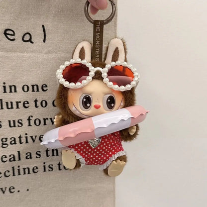 Doll'S Clothes Outfit Accessories For Ropa Labubu 10cm cotton doll BJD Swimsuit glasses beach diving surfboard straw bag