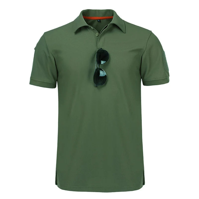 Men's Summer Quick Dry Short Sleeve Tactical T-shirt Sport Short Sleeve Breathable Workwear Running Hiking Casual Short Sleeve