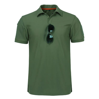 Men's Summer Quick Dry Short Sleeve Tactical T-shirt Sport Short Sleeve Breathable Workwear Running Hiking Casual Short Sleeve
