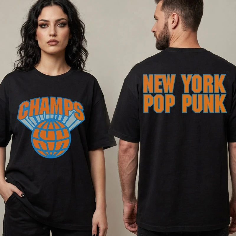2026 New York Knicks Pop Punk Merch Summer T shirt 100%Cotton Unisex Men‘s Women's T-Shirt Fans Y2k Vintage Fashion Casual Tee