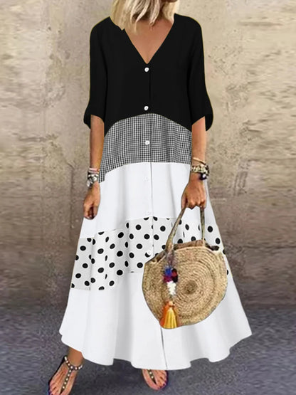ZANZEA Summer Maxi Dress Women's Vintage Printed Sundress Casual Loose Short Sleeve Vestidos Vacation High Waist Robe Femme 2024