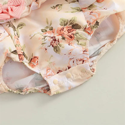 Kids Dress For 0-18 Months Cotton Ruffle Sleeve Cute Butterfly Floral Summer Princess Formal Dresses Newborn Baby Girl Clothes